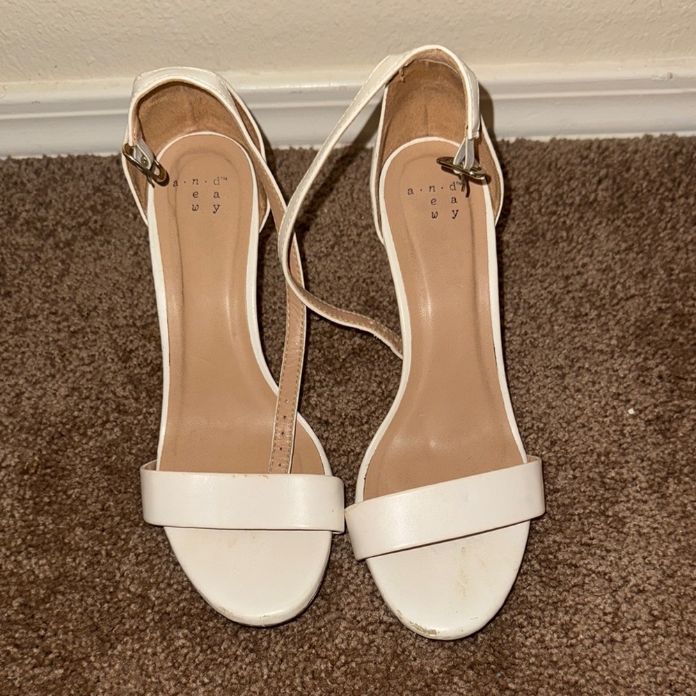 Target Tan and White Heels with Medium Height